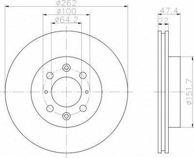 HELLA PAGID 8dd355104041 -  Тормозной диск